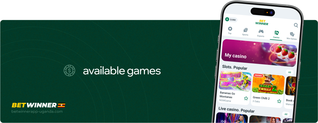 Available games Betwinner APP Uganda
