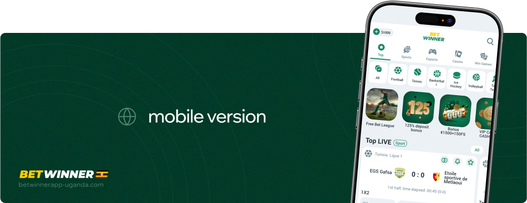 Mobile version Betwinner APP Uganda